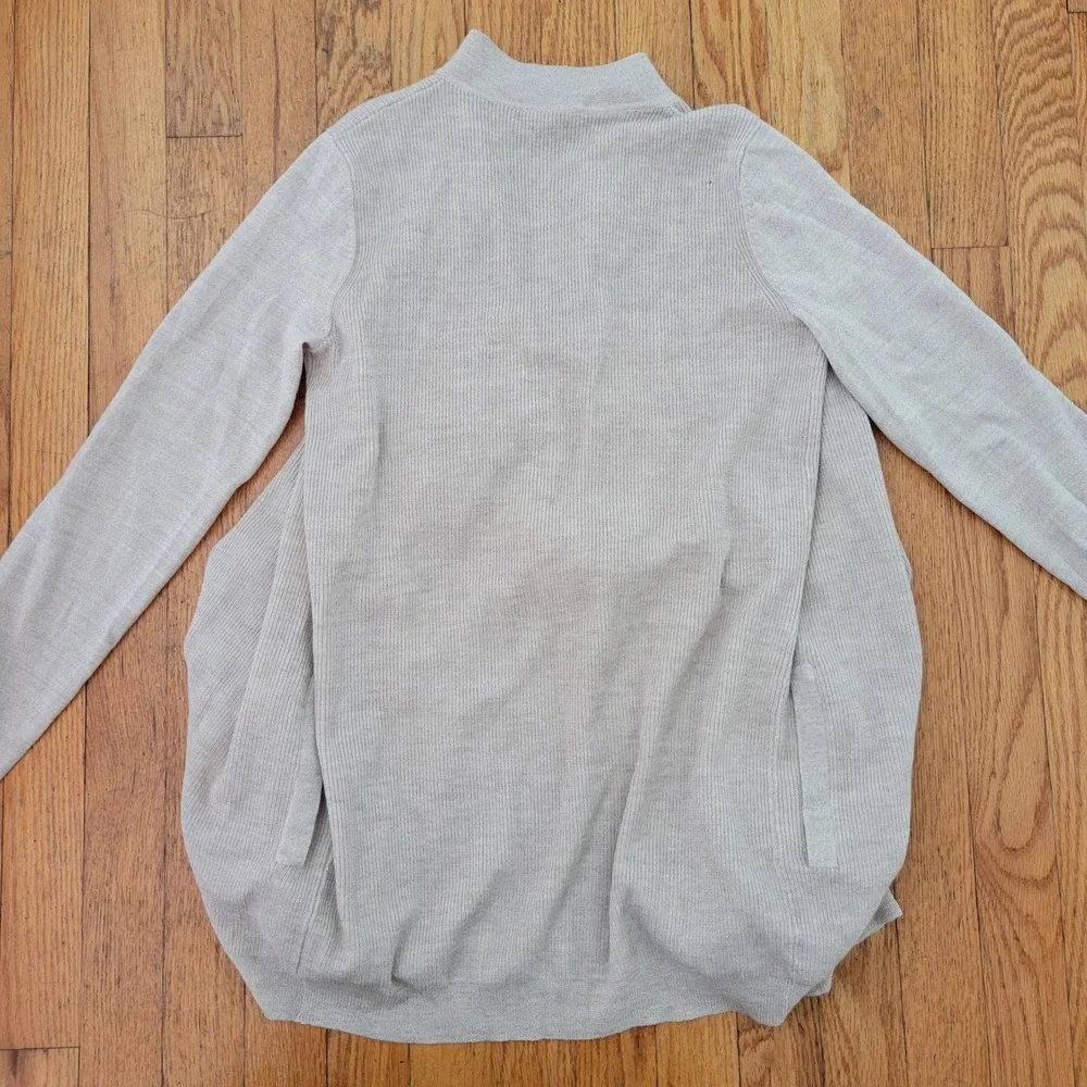 Theory P Winxie Soft Merino Wool Open Front Cascade Waterfall Cardigan Sweater‎